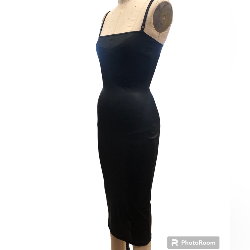 DOLCE And GABBANA Runway Viscose Liquid Pin-Up Wiggle Midi Slip-Dress Small